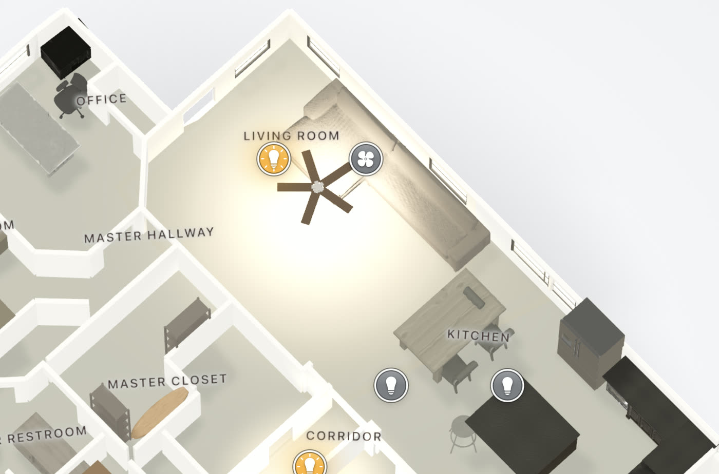 Tappable device bubbles in the 3D home